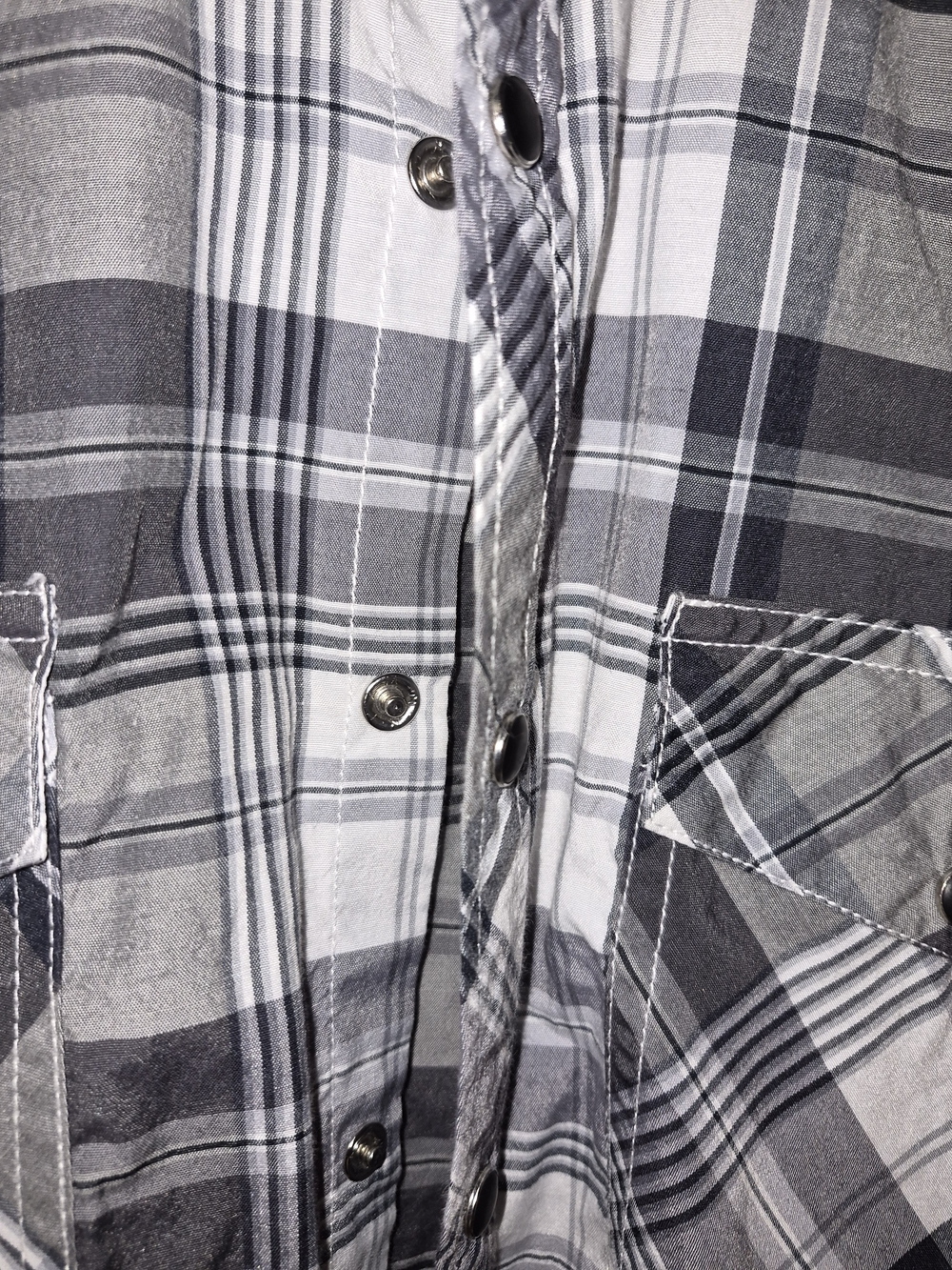 Reclaimed Vintage Black & White Plaid Button-Down Shirt - Picture 4 of 5